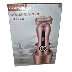 Akunbem Women Electric Shaver Waterproof With LED Light Dry & Wet NEW Sealed